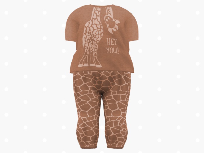 Bloom Giraffe Pajama Set (Orange)