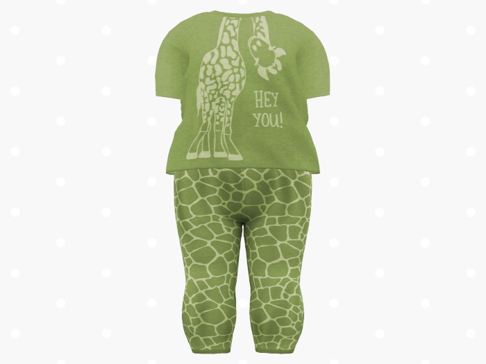Bloom Giraffe Pajama Set (Green)