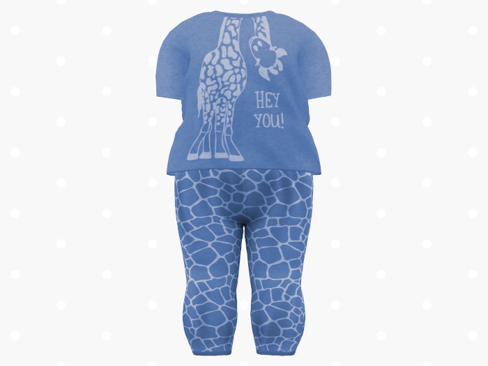 Bloom Giraffe Pajama Set (Blue)