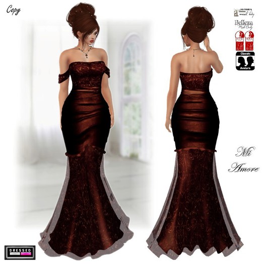::DBL:: Mi Amor Gown (Mesh/Classic Fits) Divine Chocolate