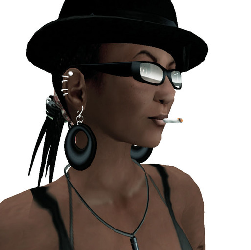 Black Nacre Earring with Piercings