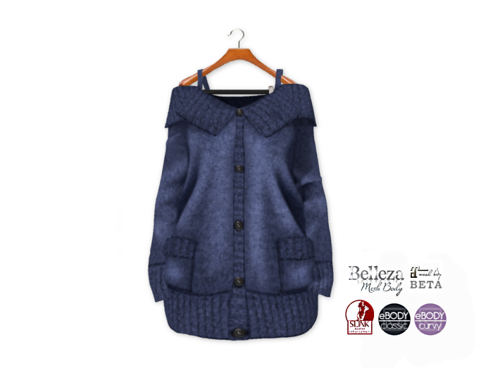 {amiable}Mesh Off Shoulder Long Cardigan Knit02