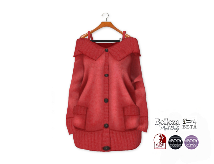 {amiable}Mesh Off Shoulder Long Cardigan Knit03