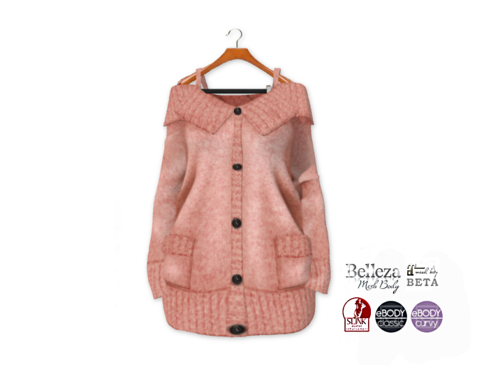 {amiable}Mesh Off Shoulder Long Cardigan Knit07