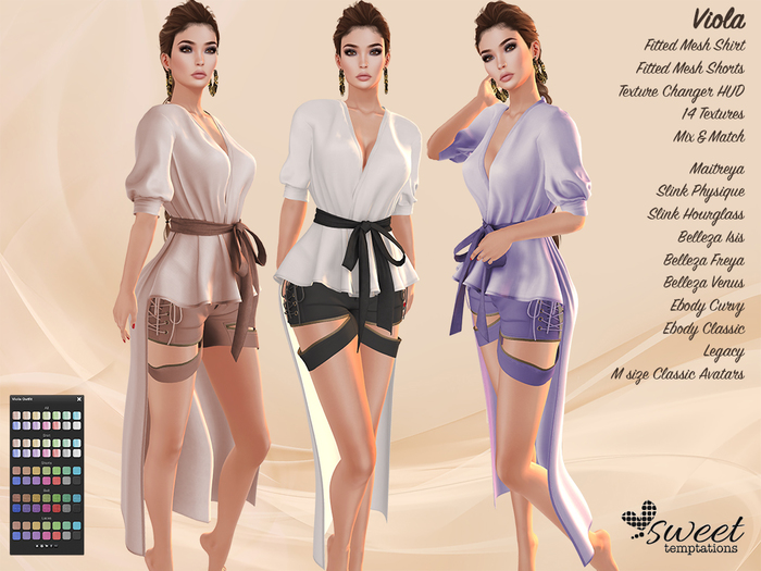 Sweet Temptations :: Viola Outfit - Maitreya, Slink (P, H), Belleza ( V, I, F), eBody and Legacy