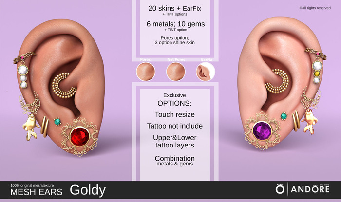 :ANDORE: - :Mesh Ears: - Goldy