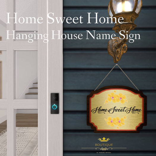 V1 Bellisseria Home Sweet Home Hanging House Name Sign (BX)