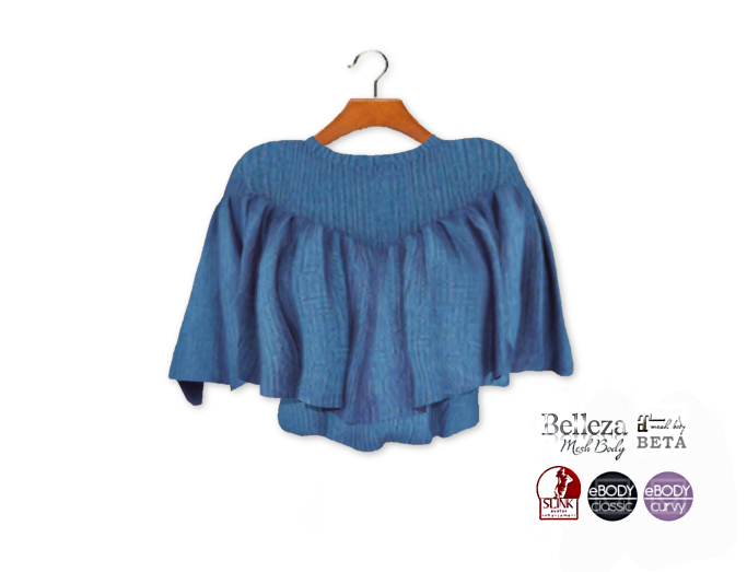 {amiable}Mesh Over Rullfed Knit Half Sleeve Top04