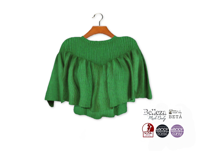{amiable}Mesh Over Rullfed Knit Half Sleeve Top05