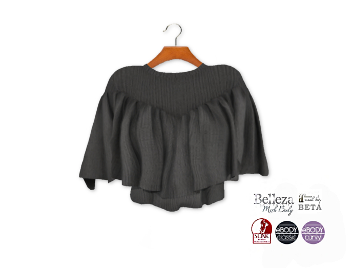 {amiable}Mesh Over Rullfed Knit Half Sleeve Top08