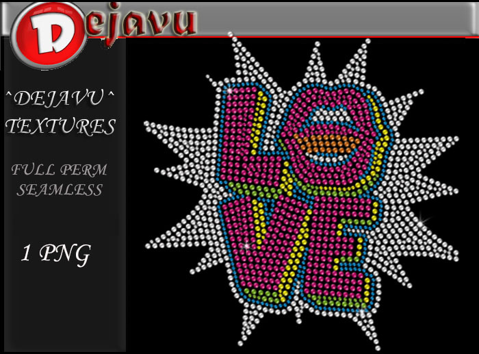 ^^Dejavu^ Full Perm Rhinestone Love Png