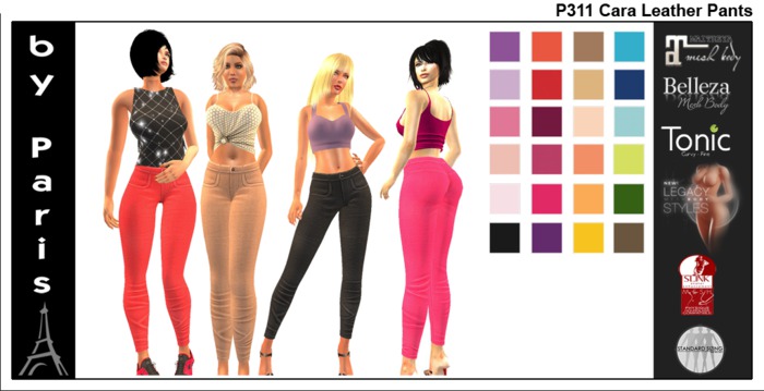 Cara Leather Pants - Maitreya, Tonic, Slink, Belleza, Legacy DEMO