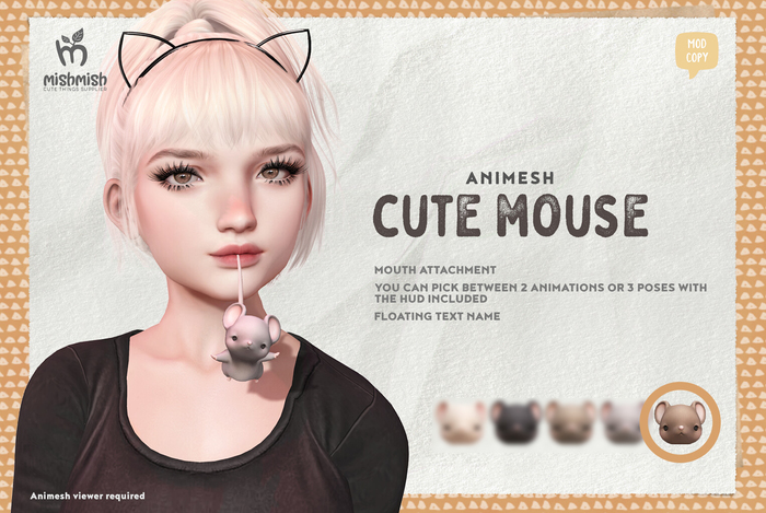 MishMish - Cute Mouse Attachment / Latte [Boxed]