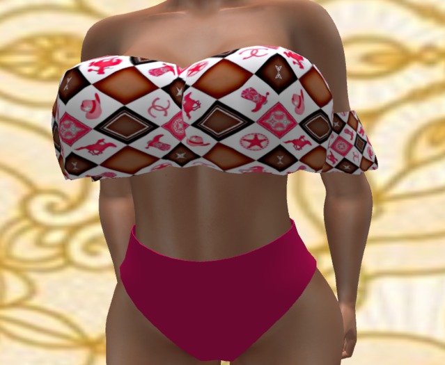 Cowgirl PInk Ruffled Bikini Bottoms Maitreya