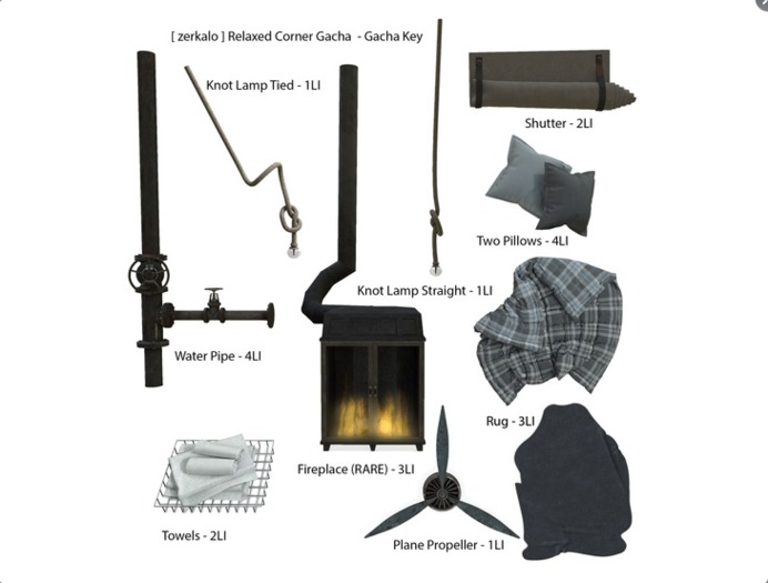 [ zerkalo ] Relaxed Corner Gacha - Fireplace (RARE)