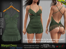 MARGOT Female GREEN SINGLE COLOR DRESS - MESH - Maitreya Lara, Belleza Freya - Legacy - FashionNatic