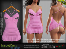 MARGOT Female PINK SINGLE COLOR DRESS - MESH - Maitreya Lara, Belleza Freya - Legacy - FashionNatic