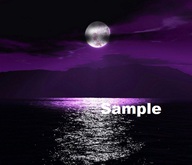 Purple Sky Moon Over Water Picture