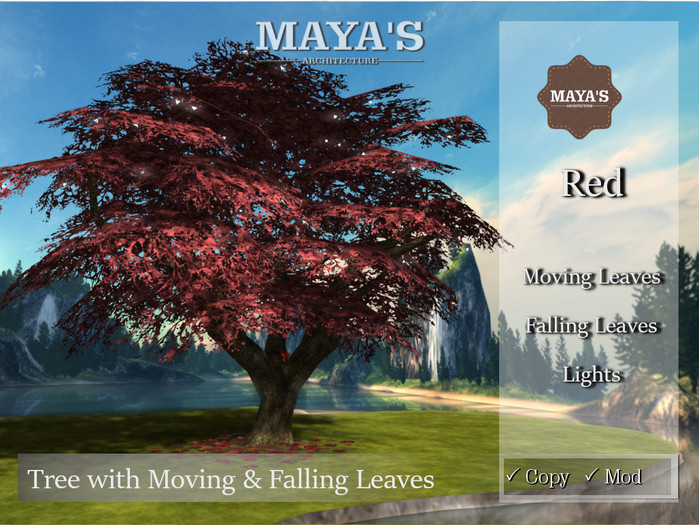 Mayas - Red Tree, Falling Leaves, Moving Leaves, Autumn Tree