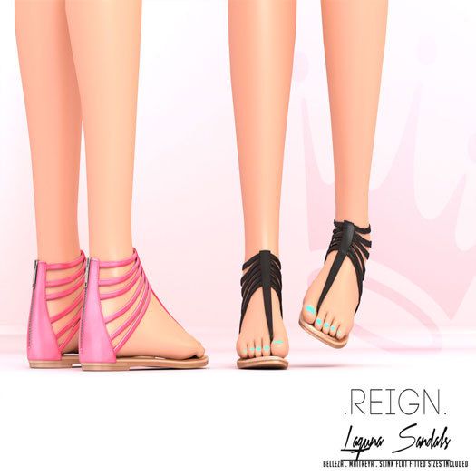 REIGN.- LAGUNA SANDALS- FATPACK- Maitreya,Slink,Belleza,Mesh Feet