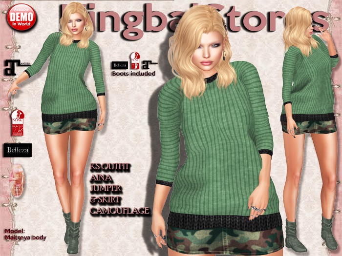 KS OUTFIT AINA JUMPER&SKIRT CAMOUFLAGE