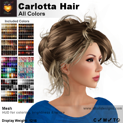 A&A Carlotta Hair All Colors V2, boxed