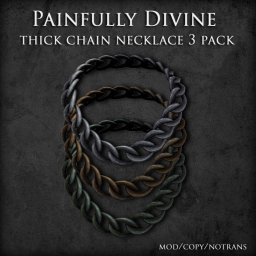 Painfully Divine Thick Chain Necklace 3 Pack