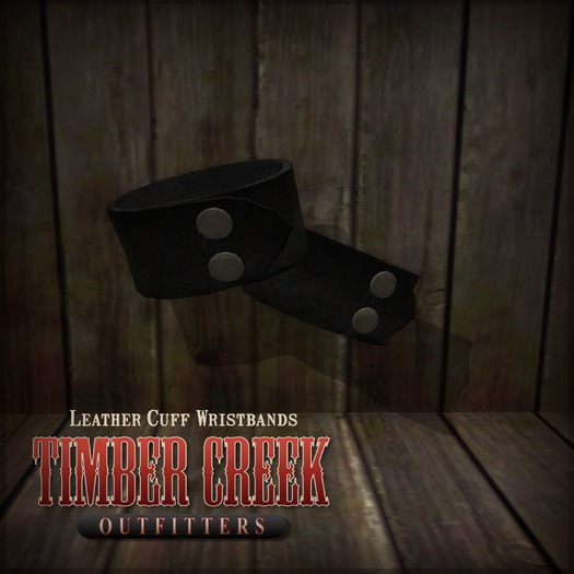 [Timber Creek] Leather Cuffs-Black-Boxed