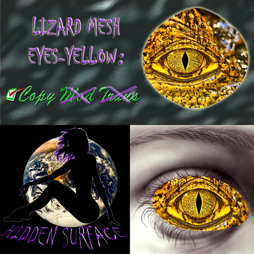 Lizard MESH Eyes-Yellow HD *Hidden~Surface*