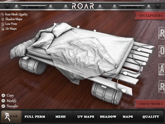 {::ROAR::} Fullperm Bed  Raft #2075