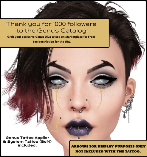 Second Life Marketplace Genus Catalog Gift 100 Genus Diva