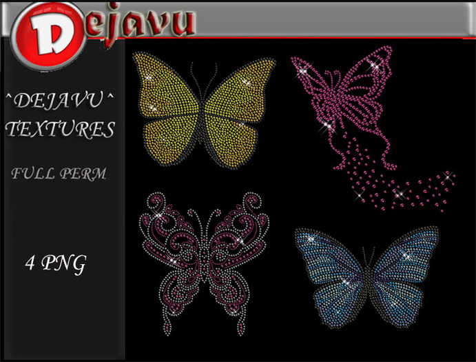 ^^Dejavu^ Full Perm Rhinestone ButterFly    Png 01