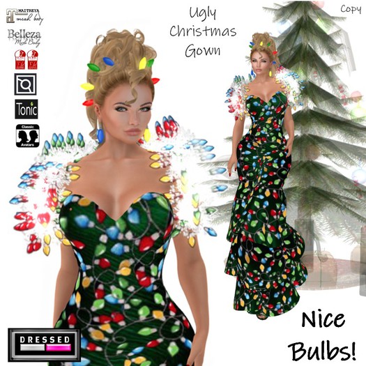 ::DBL:: Nice Bulbs Ugly Christmas Gown (Mesh/Classic Body Fits)