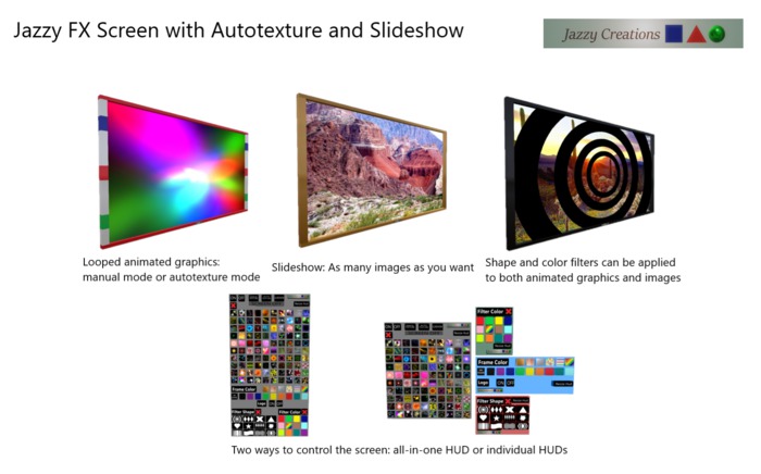 FX Screen - Full set with Slideshow and Autotexture (1 Screen version)