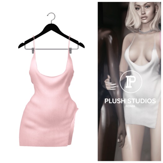 PlushStudios. Alaia Ribbed Dress - Pink