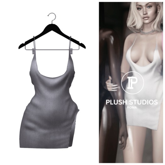 PlushStudios. Alaia Ribbed Dress - Gray