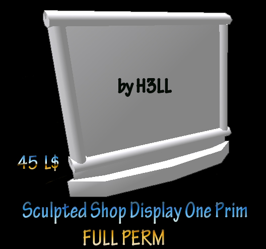 H3LL - FULL PERM Sculpted Shop Display One Prim