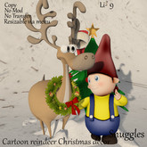 Cartoon reindeer Christmas decor By Snuggles Boxed