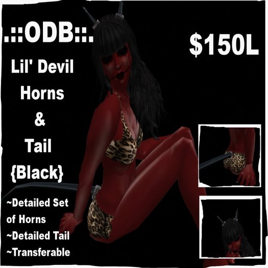 .::ODB::. Lil' Devil Horns and Tail  [BLACK] {Boxed}