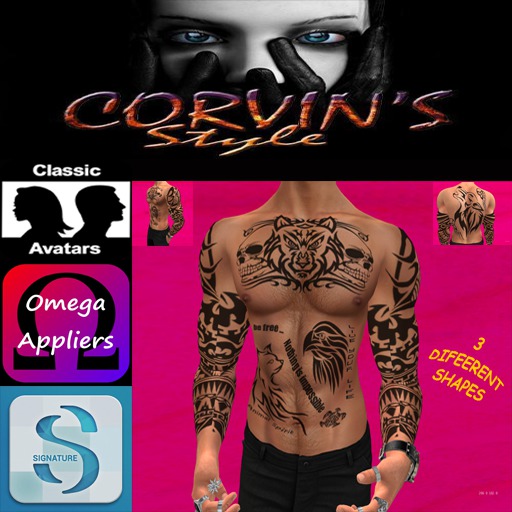 Animal_Tribal_Tattoo_3_Shapes_Omega Appelier System+ClassicBody