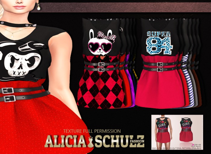 [Alicia Schulz] Texture for [DM]Full Perm 48 skirt set F