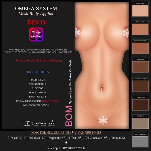 DEMO-DREAM INK DESIGN-Omega System Body Applier-BW-BLACK&WHITE