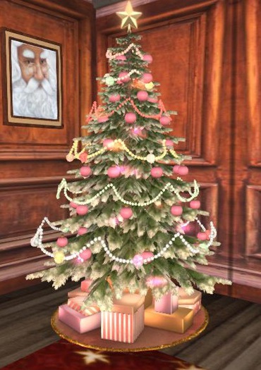 SNOW COVERED PINK BAUBLES TREE