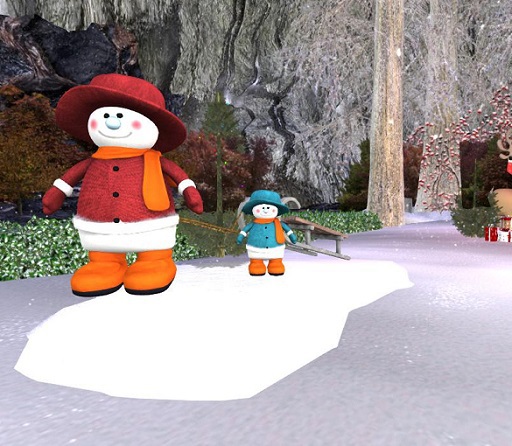 Christmas Snow Scene Snowmen