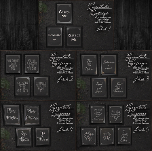 :[P]:- Servitude Signage - FATPACK