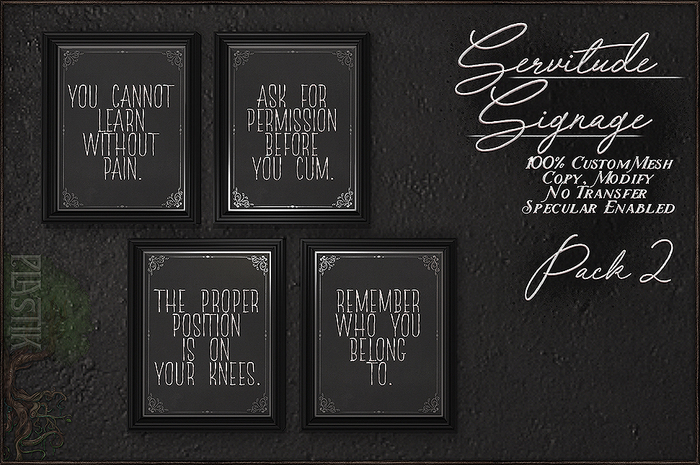 :[P]:- Servitude Signage - Pack 2