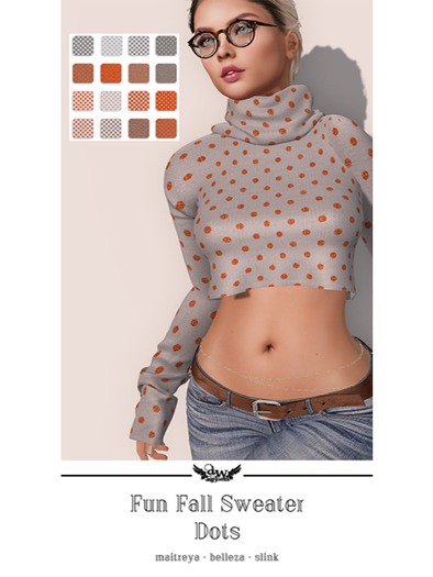 ~*AW*~ Ladies Fun Fall Sweater - Dots