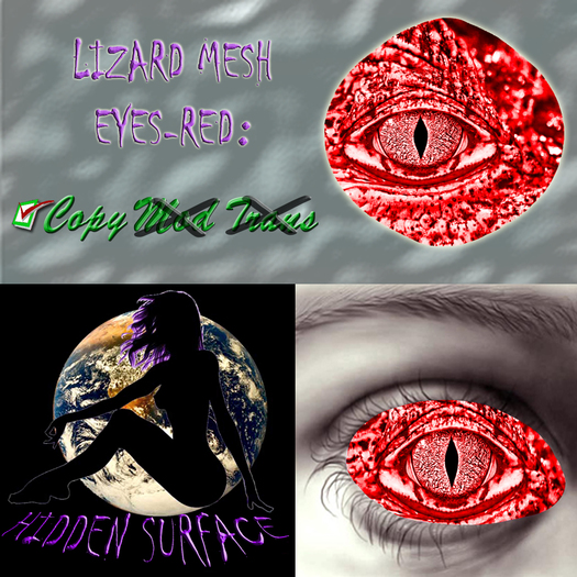 Lizard MESH Eyes-Red HD *Hidden~Surface*