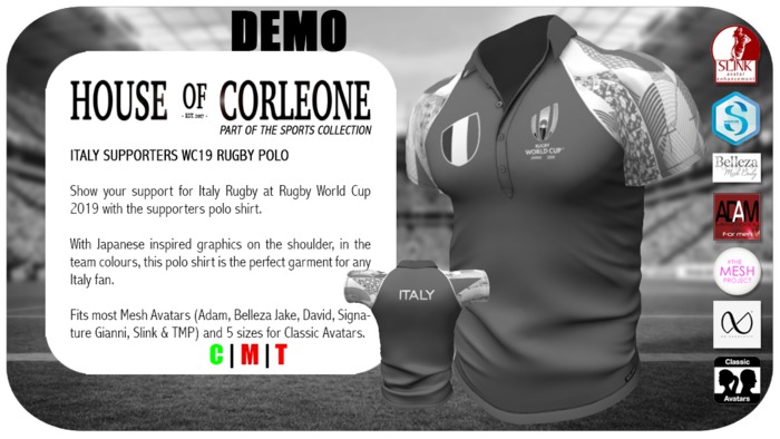 DEMO - Italy Supporters WC19 Rugby Polo