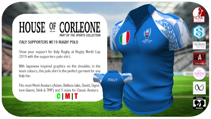 Italy Supporters WC19 Rugby Polo
